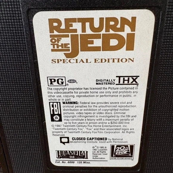 Star Wars Original Trilogy Special Edition VHS (1997) Gold Box Set THX PG Rental - Picture 5 of 16